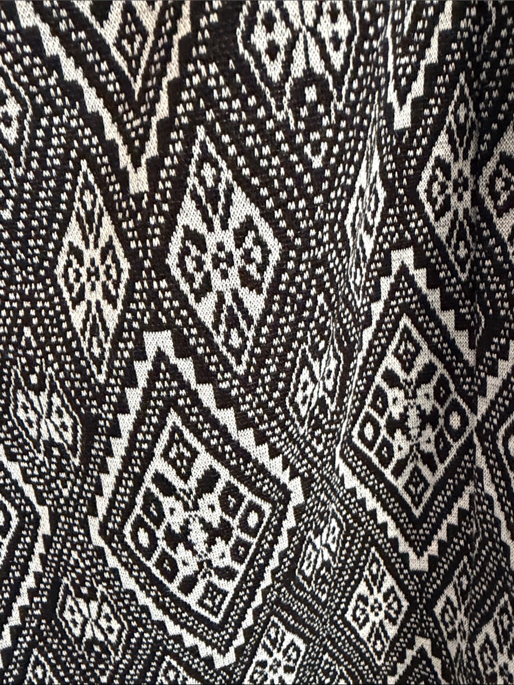 Nina Leonard Black & White Geometric Fringe Midi Skirt - Picture 3 of 9